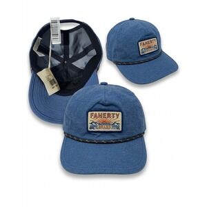 Faherty Brand Blue Sun and Wave Patch Rope Trucker Hat Snapback Cap New